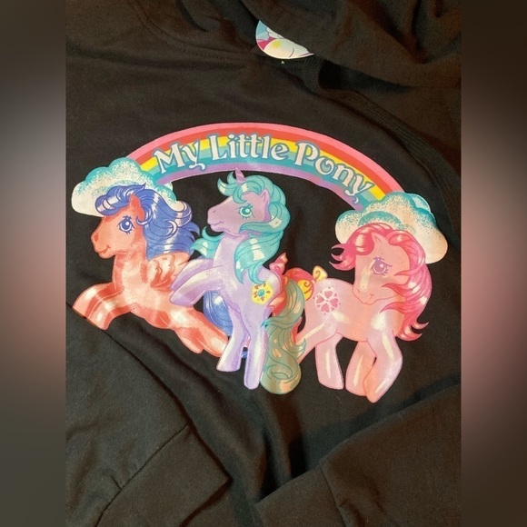 My Little Pony Cropped Black Hoodie NWT - Picture 5 of 5